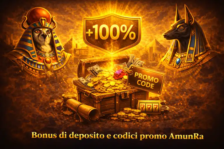 Bonus sui depositi Amun Ra con match del 150% di benvenuto ricarica mercoledì 50% cashback weekend e portafoglio bonus separato dal saldo reale