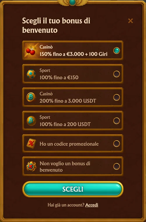 Bonus di benvenuto AmunRA Casino Italia del 150% fino a 3000 euro su tre depositi con 200 giri gratuiti wagering 30x e promozioni settimanali ricorrenti